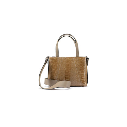 Nude Lily Ostrich Leather Shoulder Bag