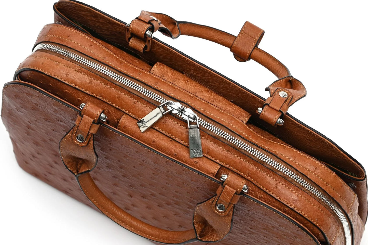 Light Brown Lexington Ostrich Leather Business Bag