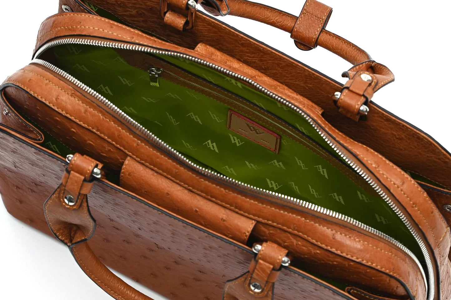 Light Brown Lexington Ostrich Leather Business Bag