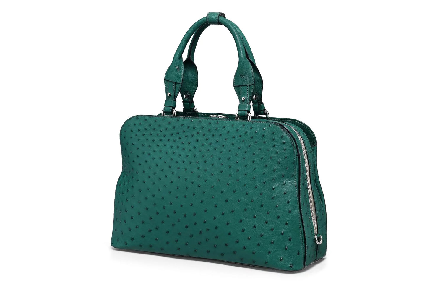 Green Lexington Ostrich Leather Business Bag
