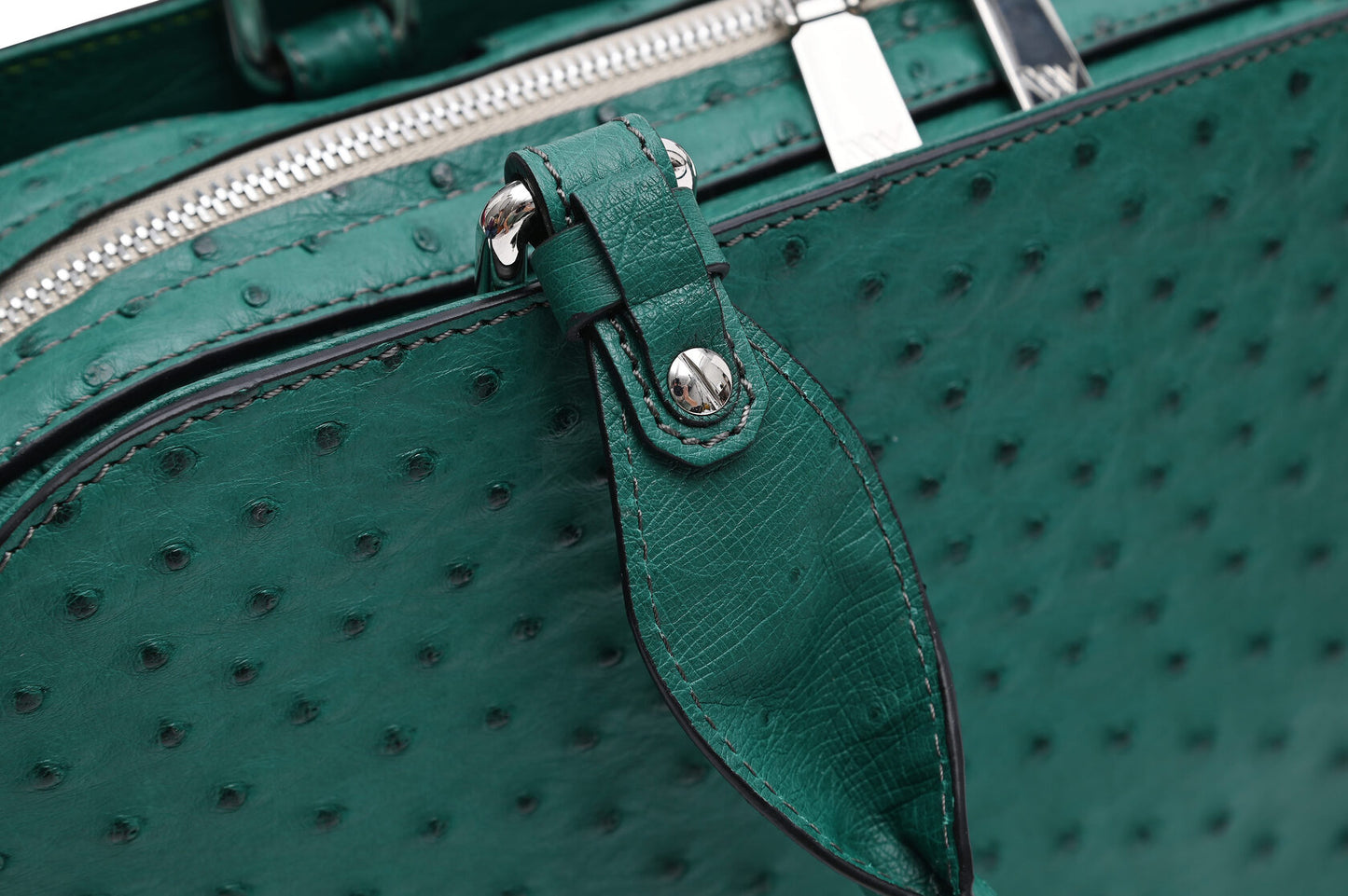 Green Lexington Ostrich Leather Business Bag