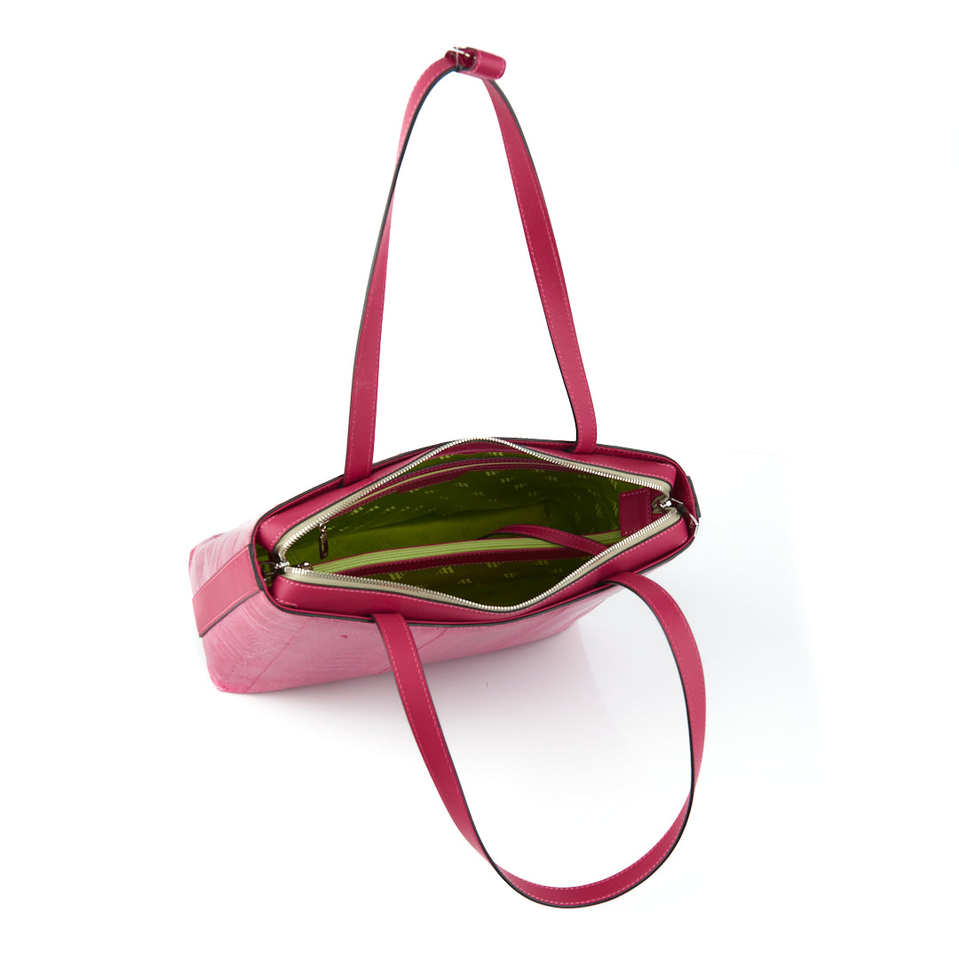 Pink Lilibet Ostrich Leather Tote Bag