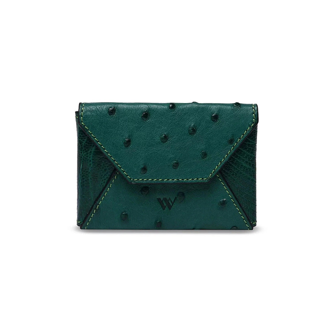 Green Michigan Ostrich Leather Coin Purse