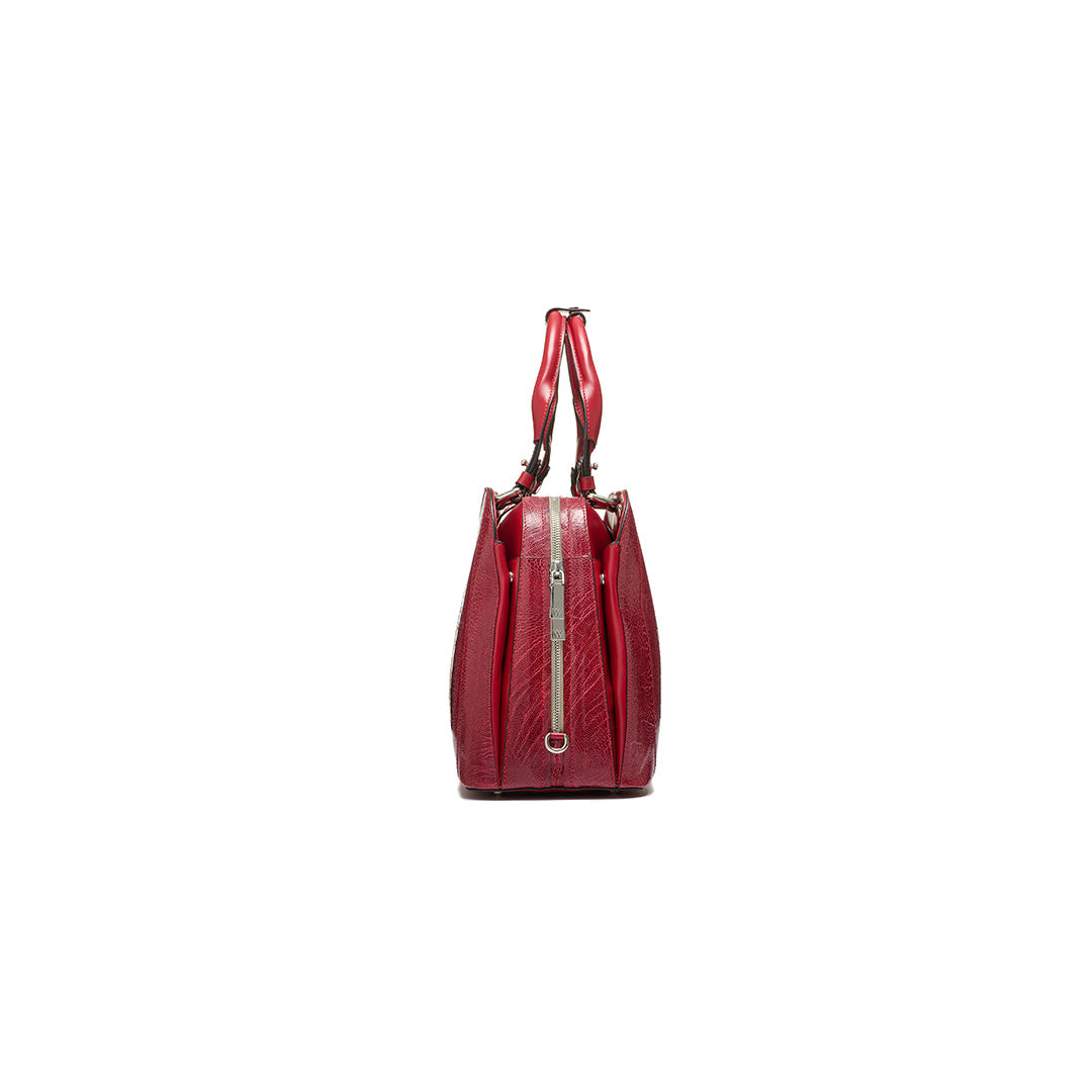 Red Lexington Ostrich Leather Business Bag