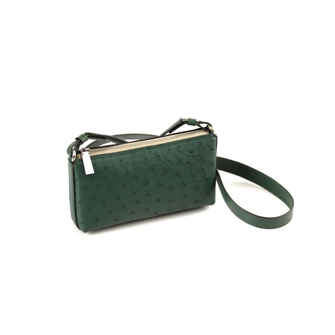 Green Los Angeles Ostrich Leather Purse