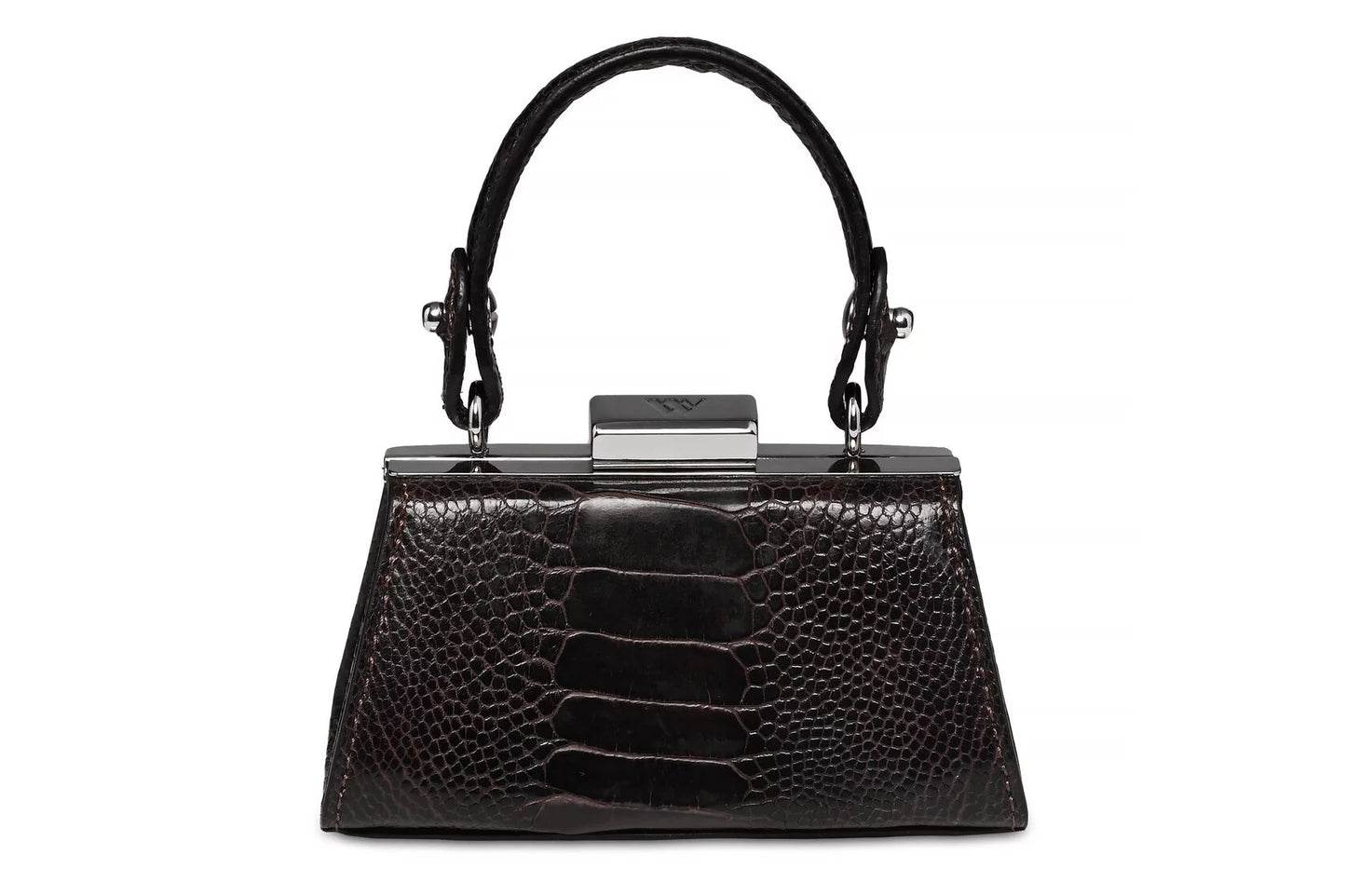Black Nevada Ostrich Leather Micro Bag
