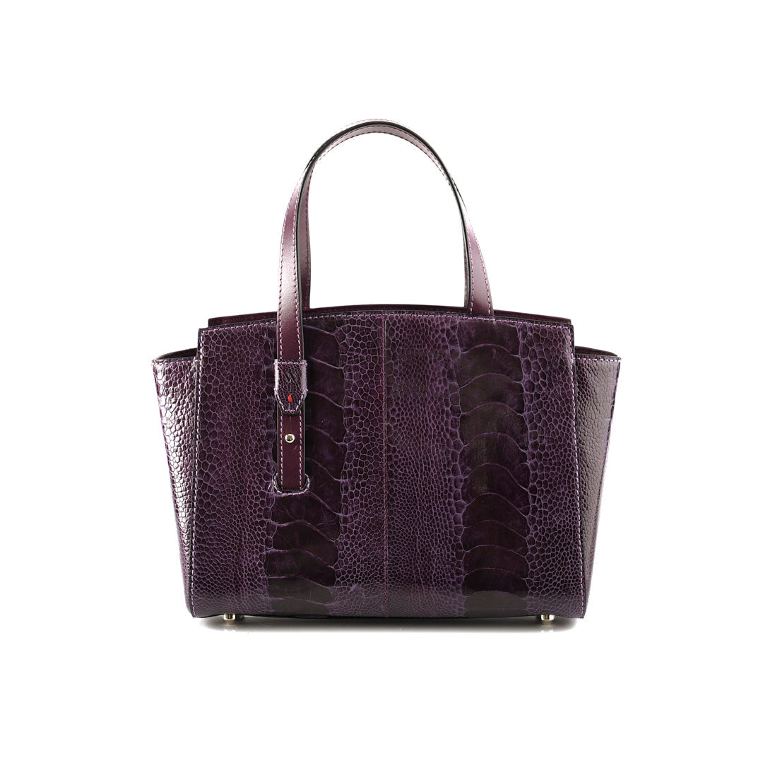 Purple Lorelai Ostrich Leather Shoulder Bag