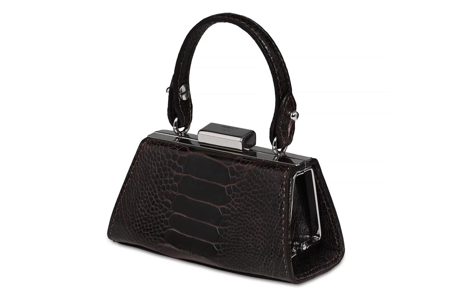 Black Nevada Ostrich Leather Micro Bag