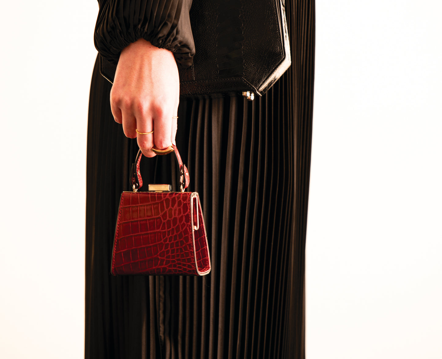 Yellow Vegas Ostrich Leather Micro Bag