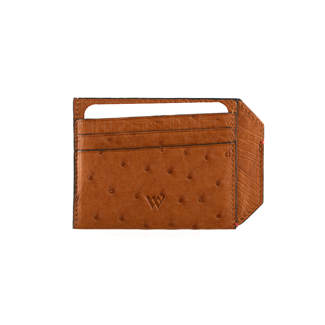 Light Brown Oregon Ostrich Leather Card Holder
