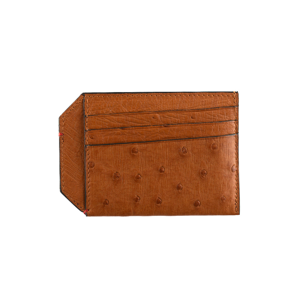 Light Brown Oregon Ostrich Leather Card Holder