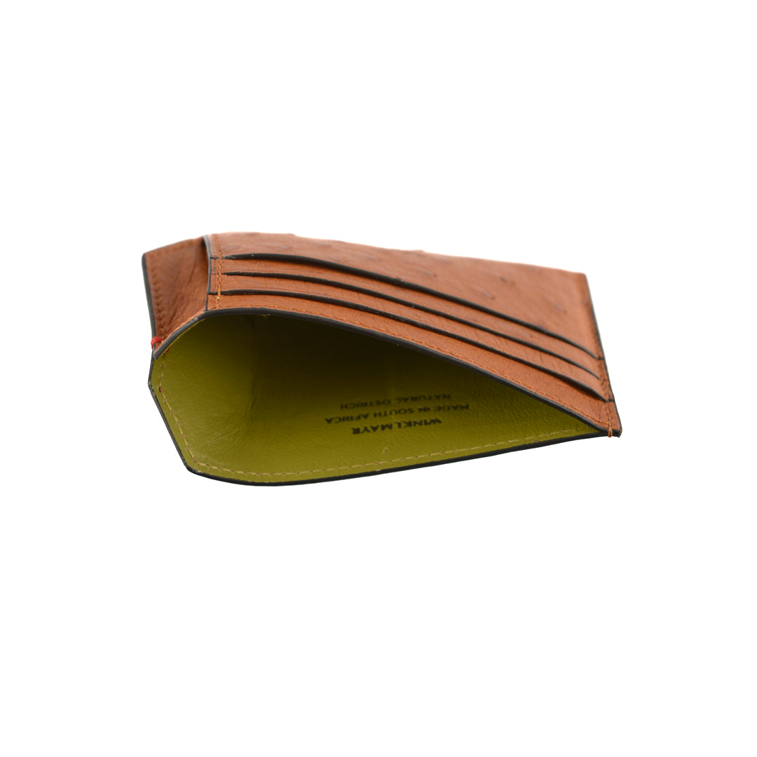 Light Brown Oregon Ostrich Leather Card Holder