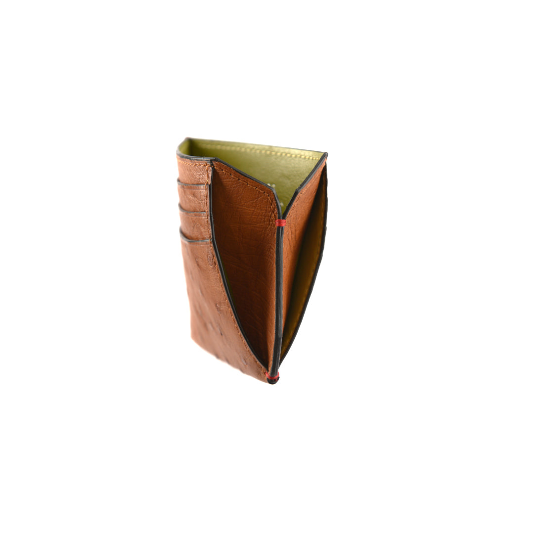 Light Brown Oregon Ostrich Leather Card Holder