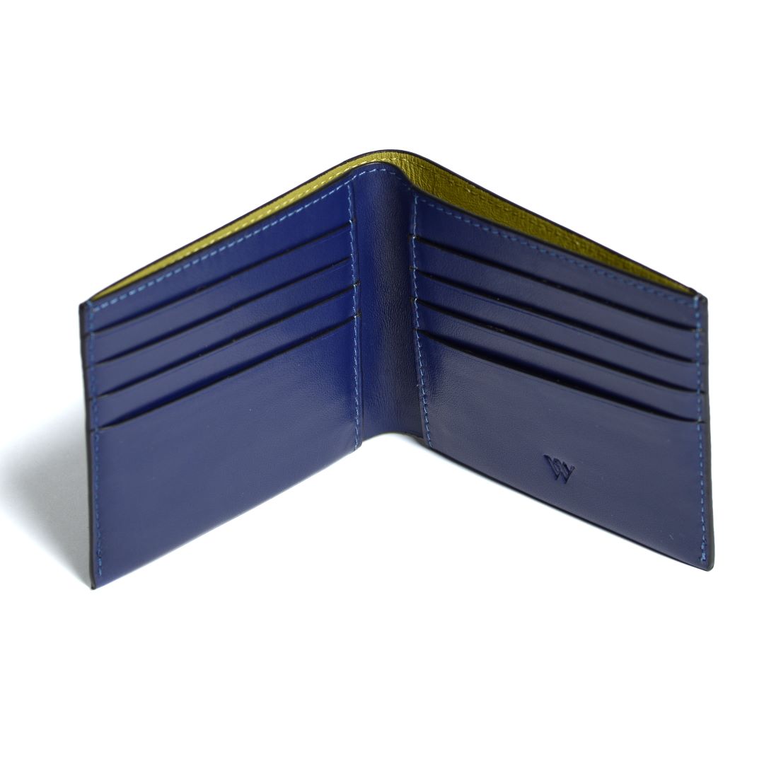 Dark Blue Chicago Ostrich Leather Wallet