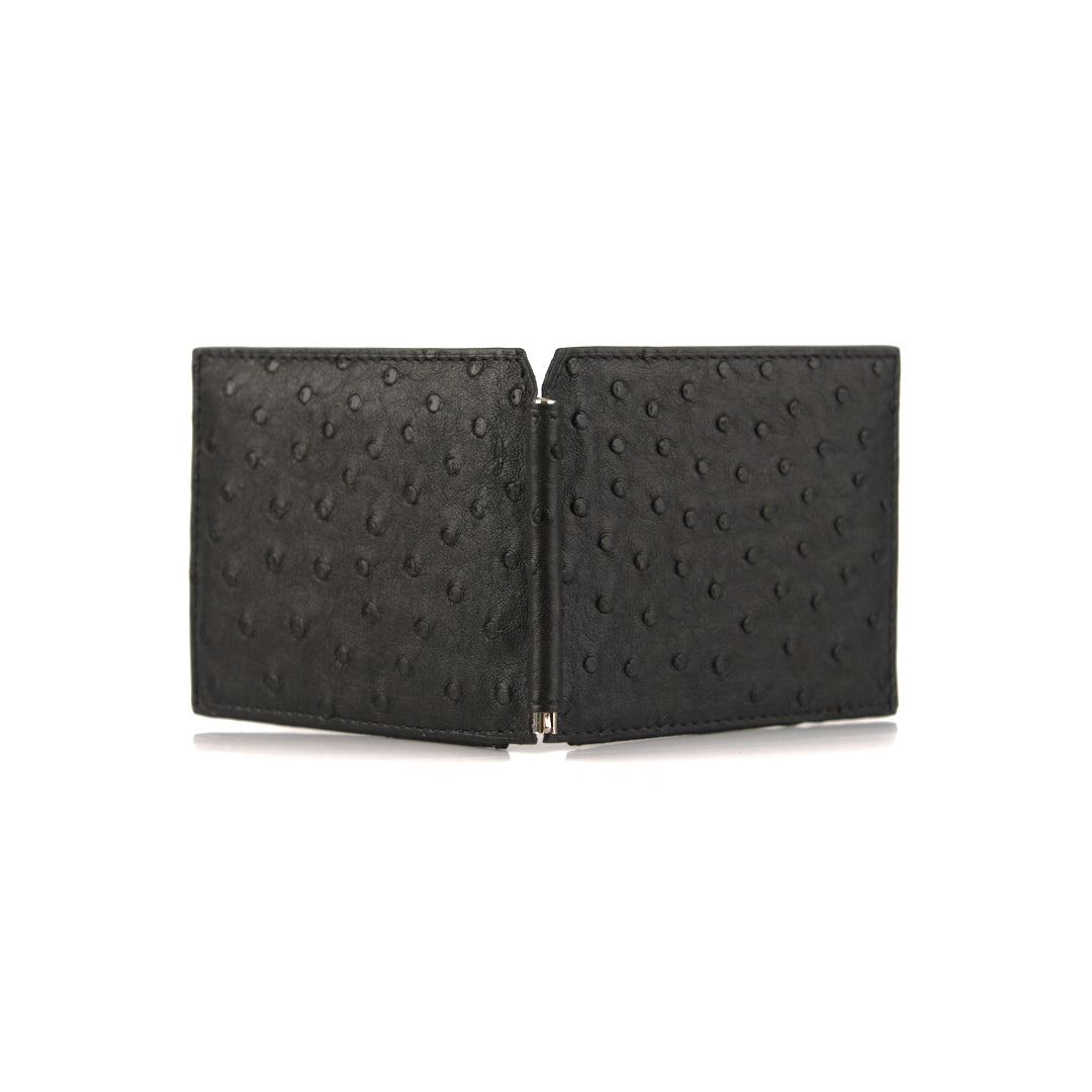 Black Texas Ostrich Leather Wallet