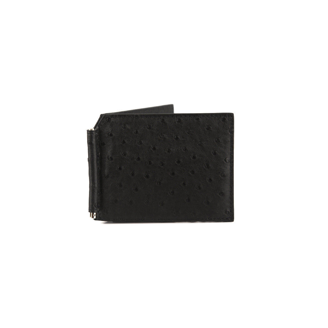 Black Texas Ostrich Leather Wallet