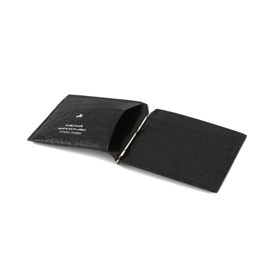 Black Texas Ostrich Leather Wallet