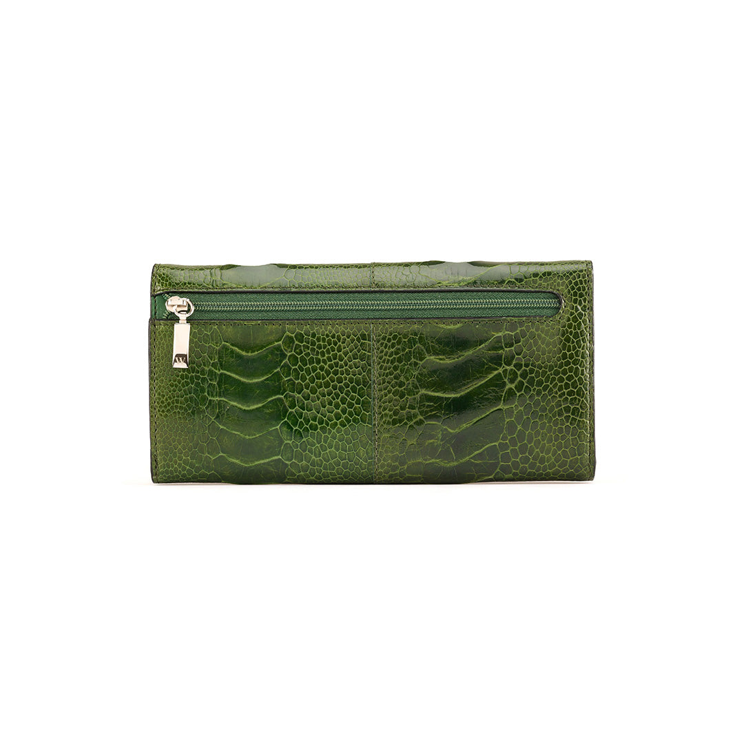 Green Mississippi Ostrich Leather Purse