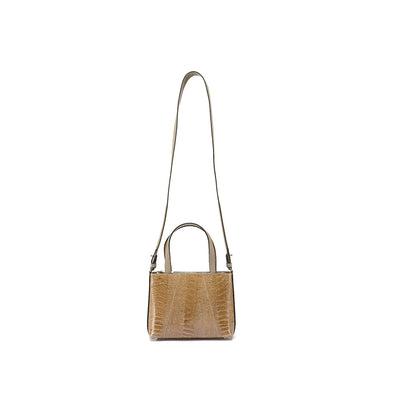 Nude Lily Ostrich Leather Shoulder Bag