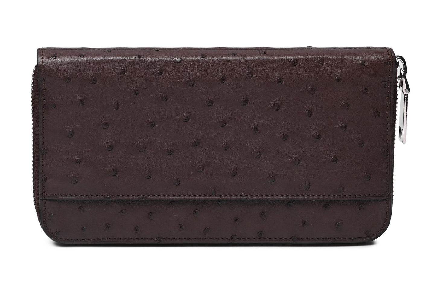 Dark Brown Virginia Ostrich Leather Purse
