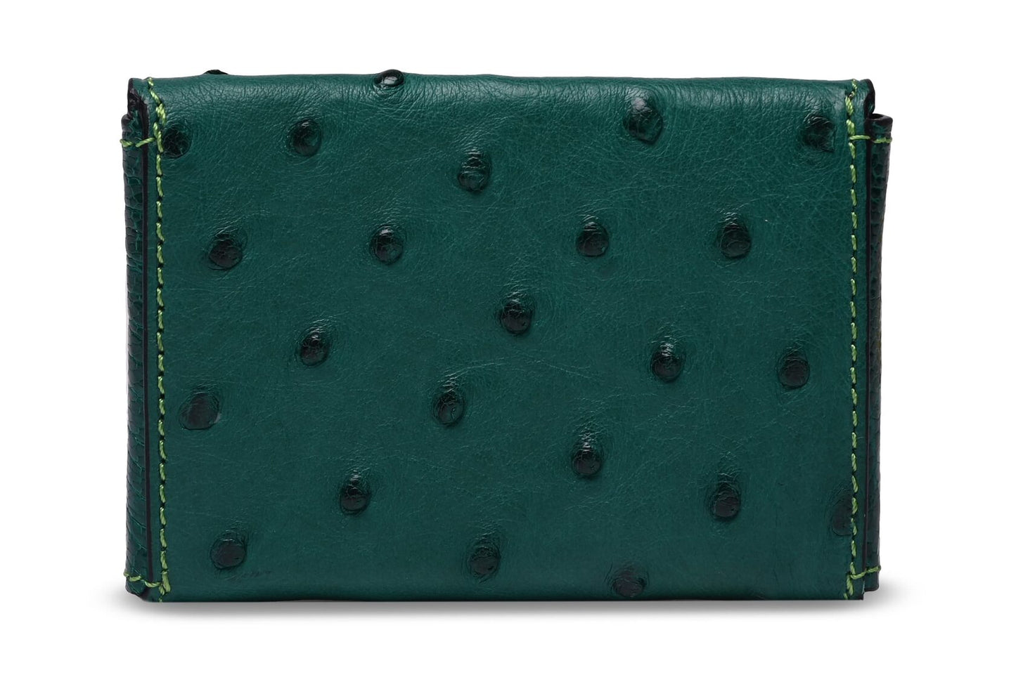 Green Michigan Ostrich Leather Coin Purse