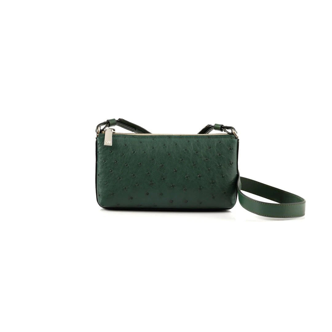 Green Los Angeles Ostrich Leather Purse