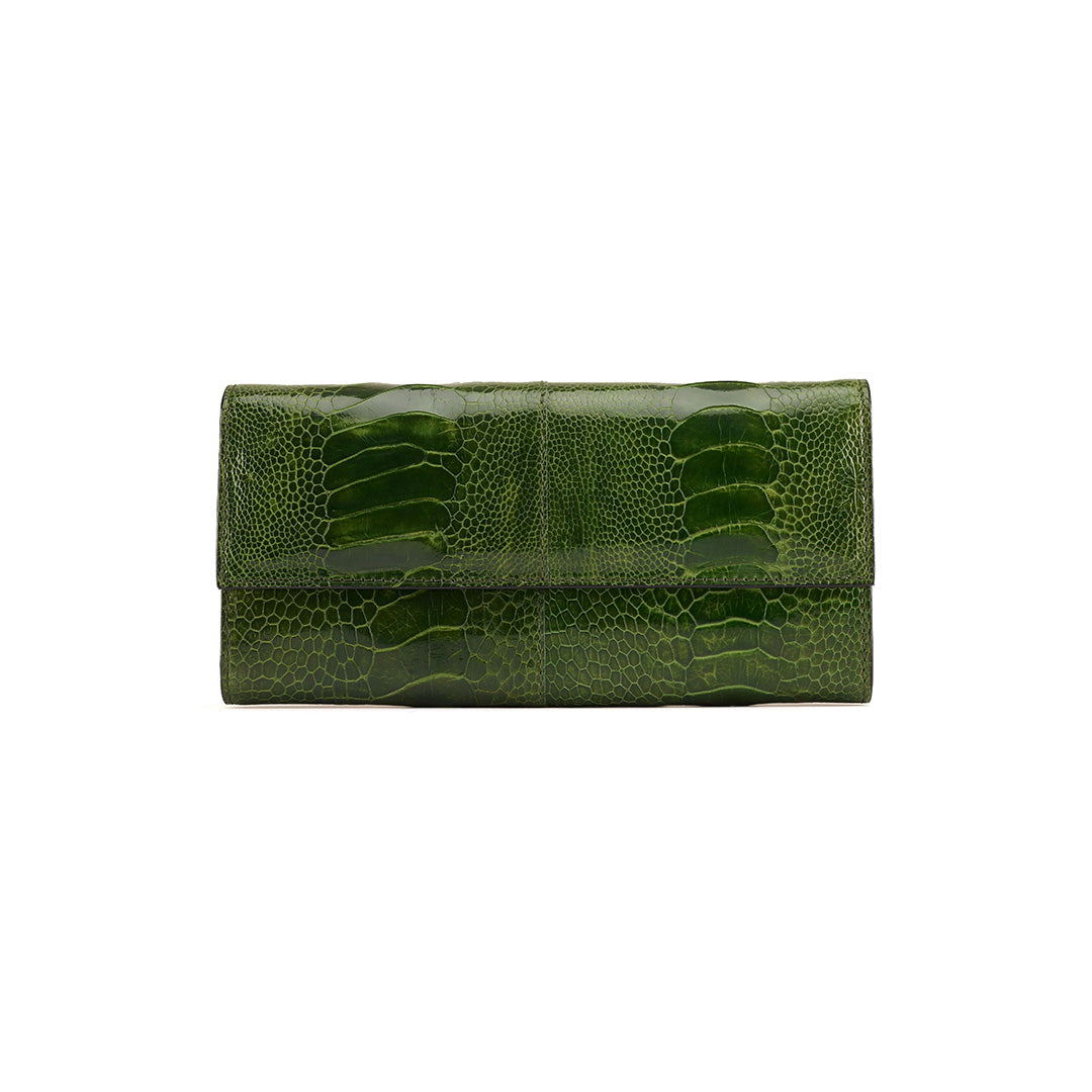 Green Mississippi Ostrich Leather Purse