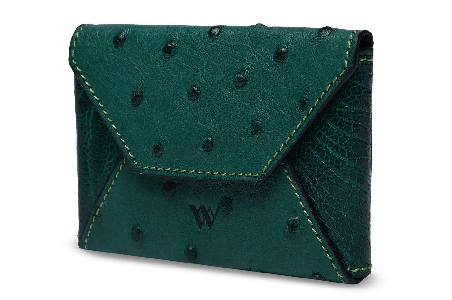 Green Michigan Ostrich Leather Coin Purse