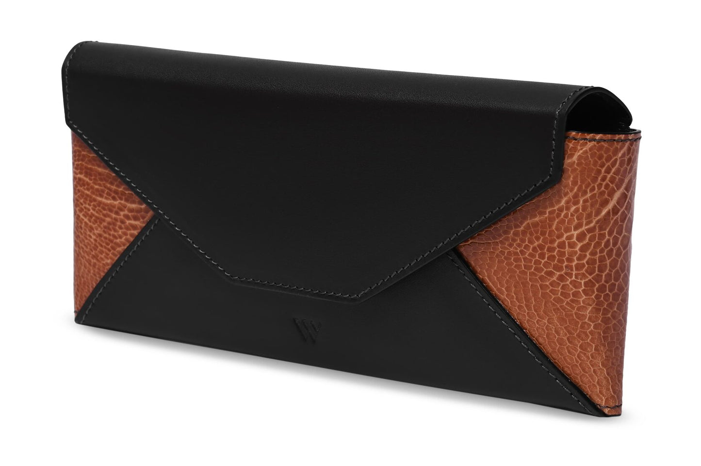 Brown New York Ostrich Leather Glass Case