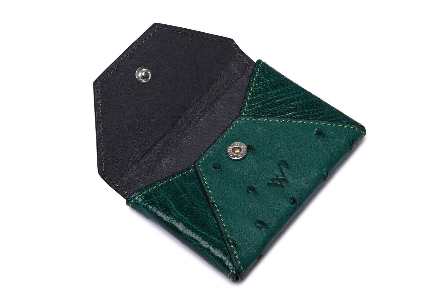Green Michigan Ostrich Leather Coin Purse