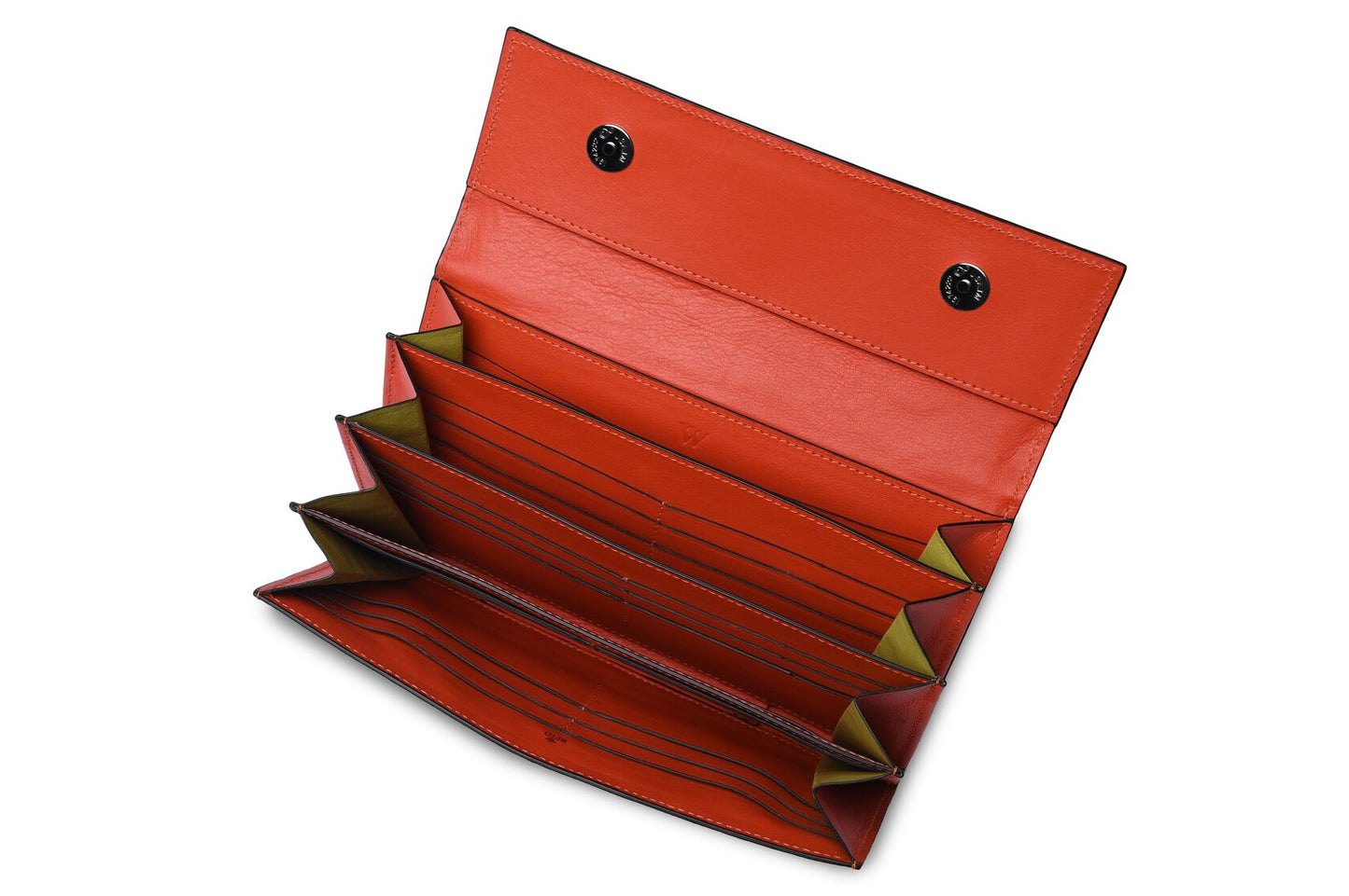Orange Mississippi Ostrich Leg Leather Purse