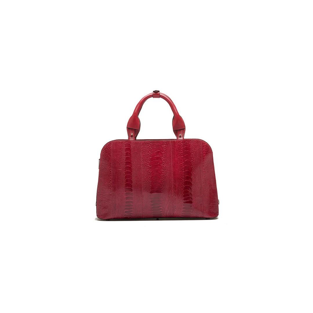 Red Lexington Ostrich Leather Business Bag
