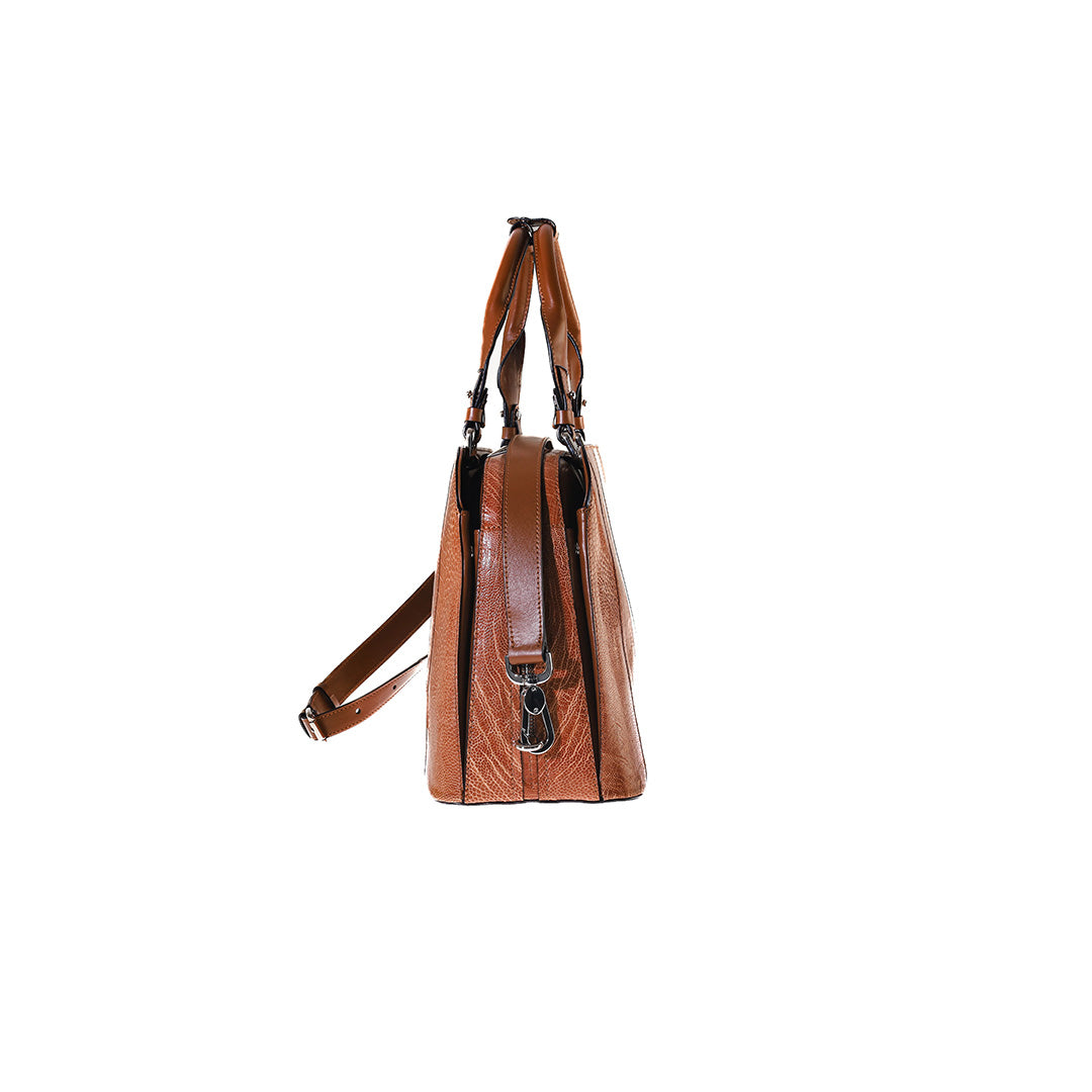 Brown Lexington Ostrich Leather Business Bag