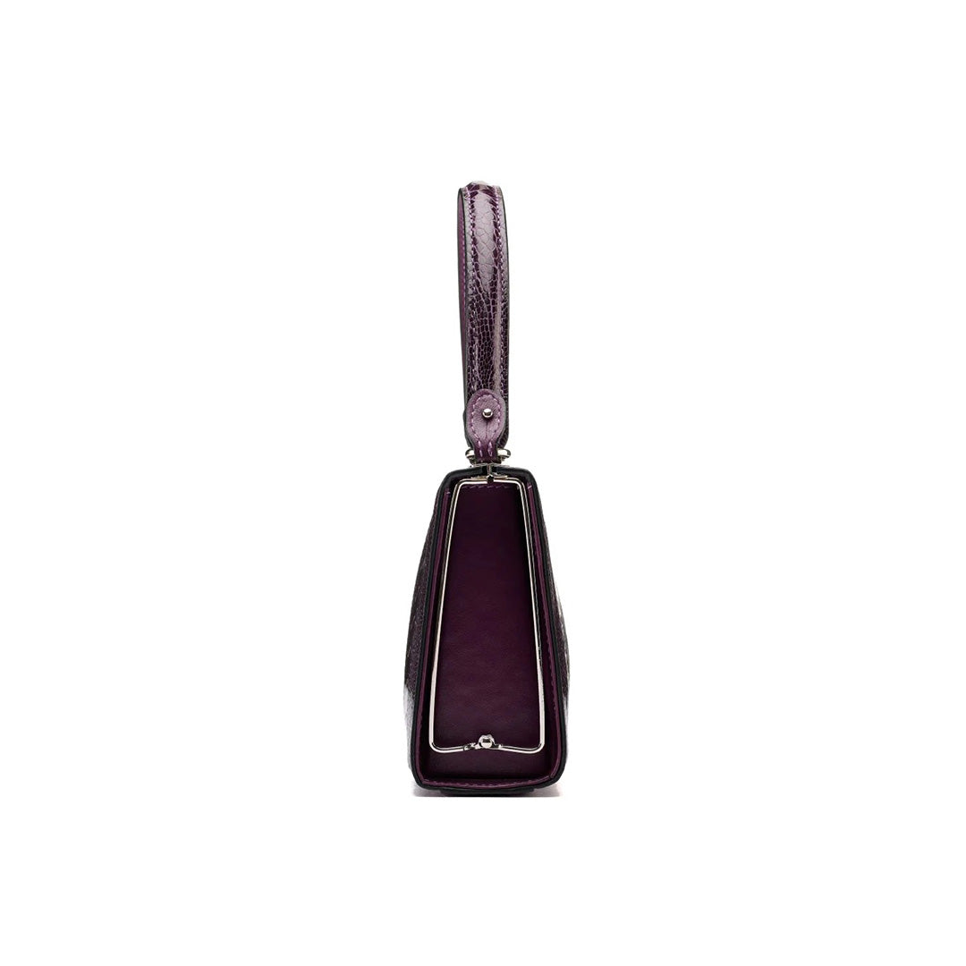 Purple Libby Ostrich Leather Evening Bag
