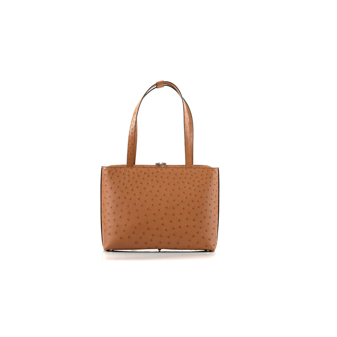 Light Brown Lilibet Ostrich Leather Tote Bag