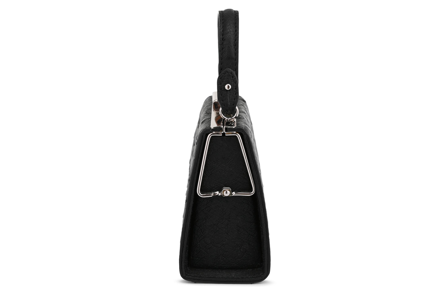 Black Vegas Ostrich Quill Leather Micro Bag