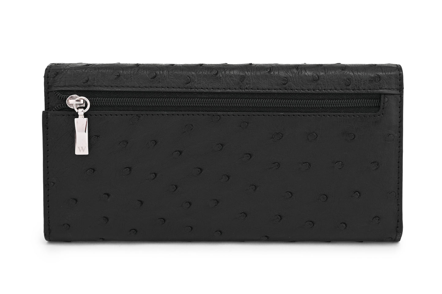 Black Mississippi Ostrich Leather Purse
