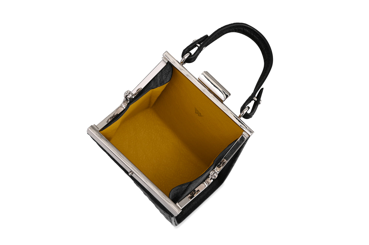 Black Vegas Ostrich Quill Leather Micro Bag