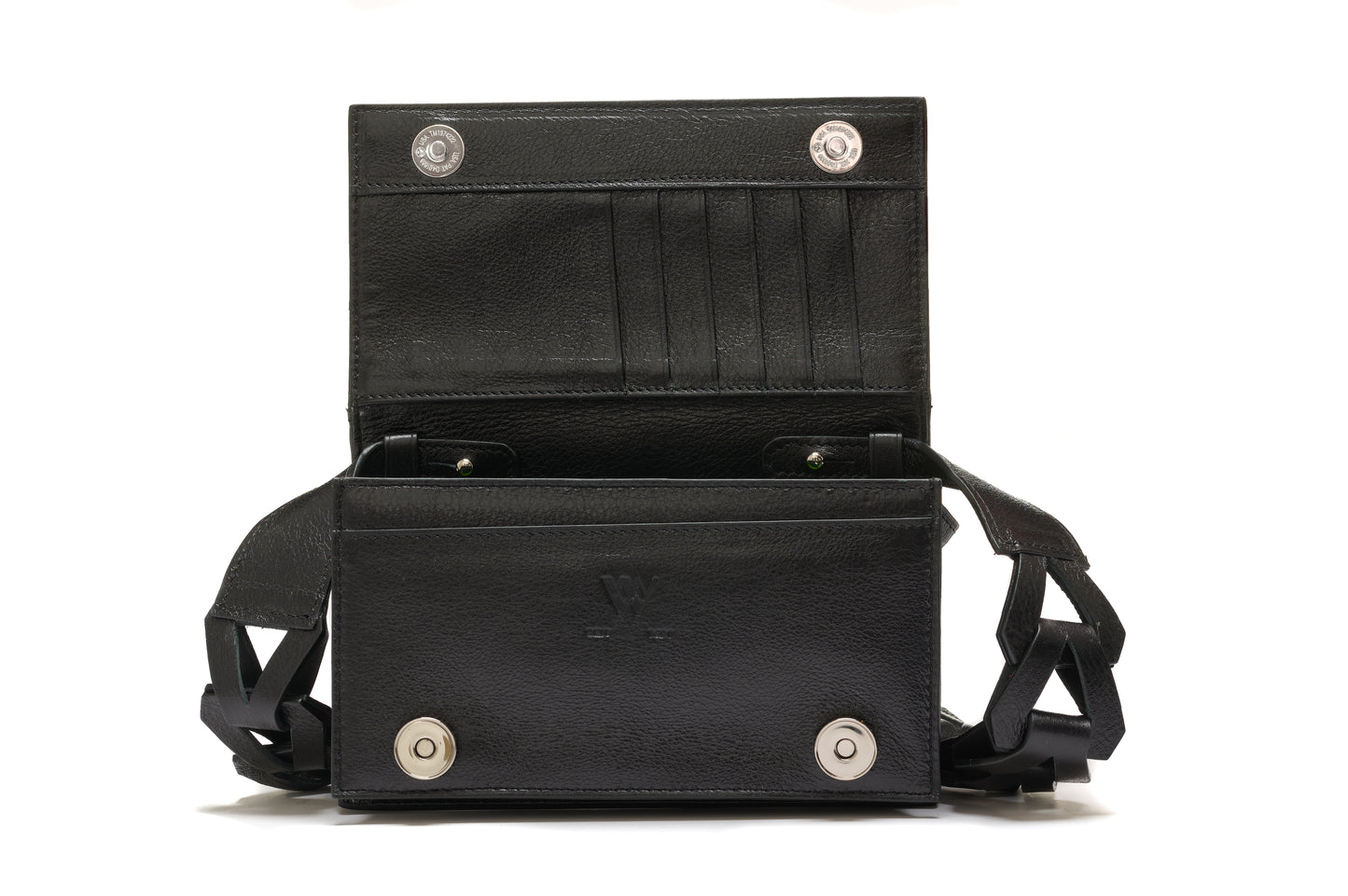 Black Georgia Crocodile Leather Clutch Bag