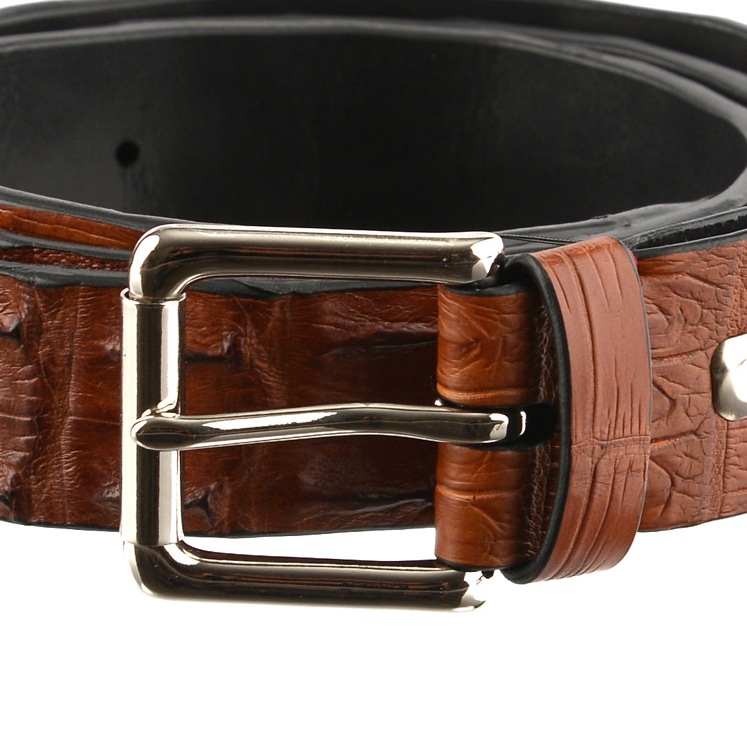 Light Brown Mens 38mm Crocodile Leather Belt