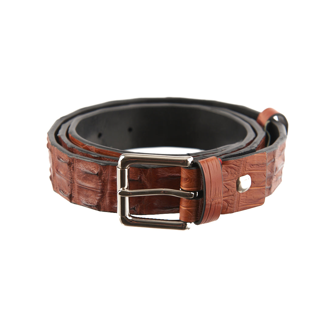 Light Brown Mens 38mm Crocodile Leather Belt
