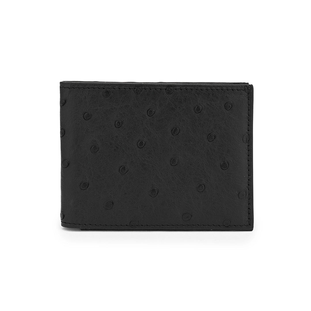 Black Alaska Ostrich Quill Leather Wallet