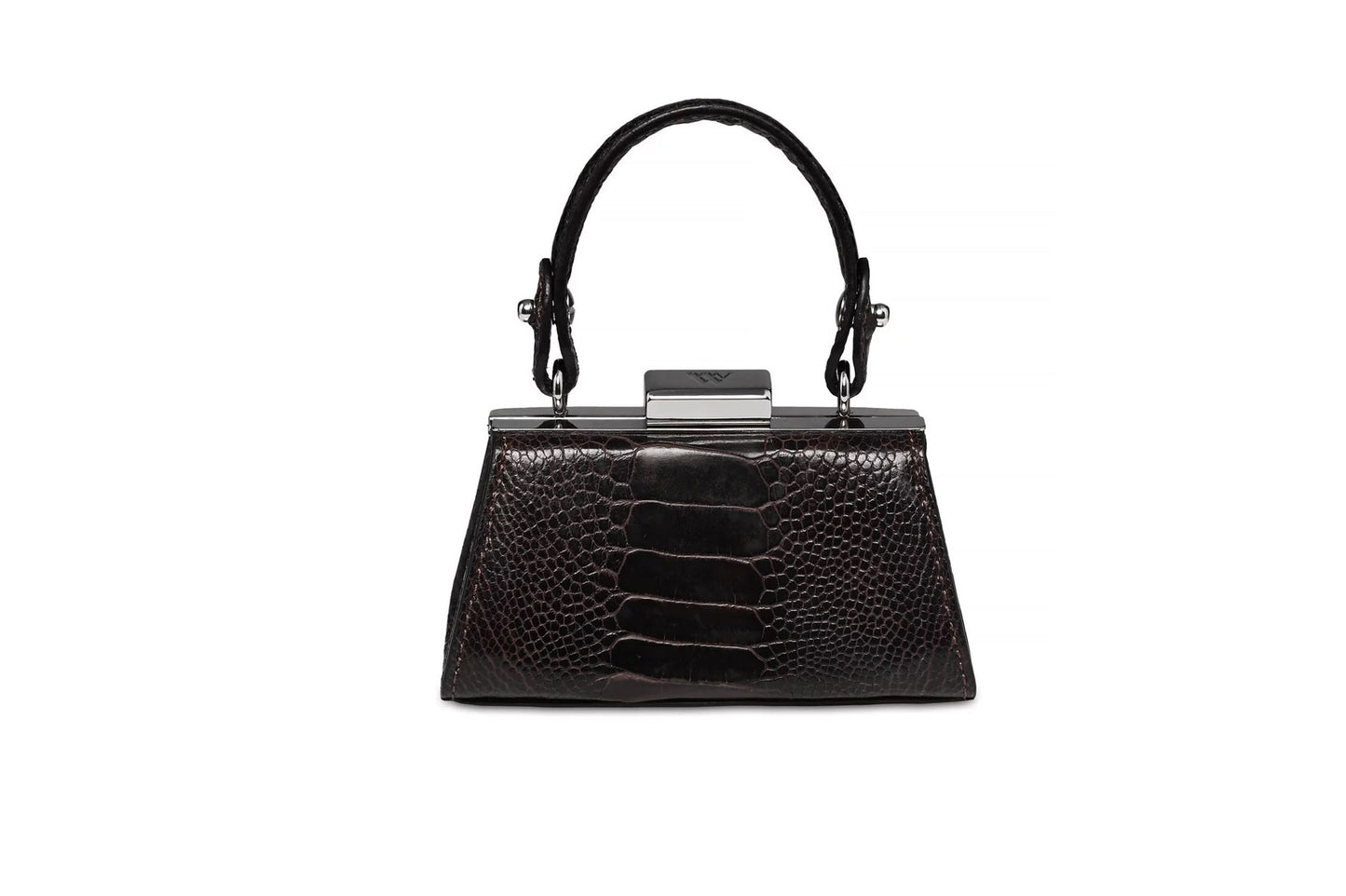 Black Nevada Ostrich Leather Micro Bag