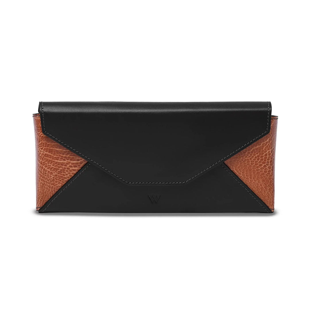 Brown New York Ostrich Leather Glass Case