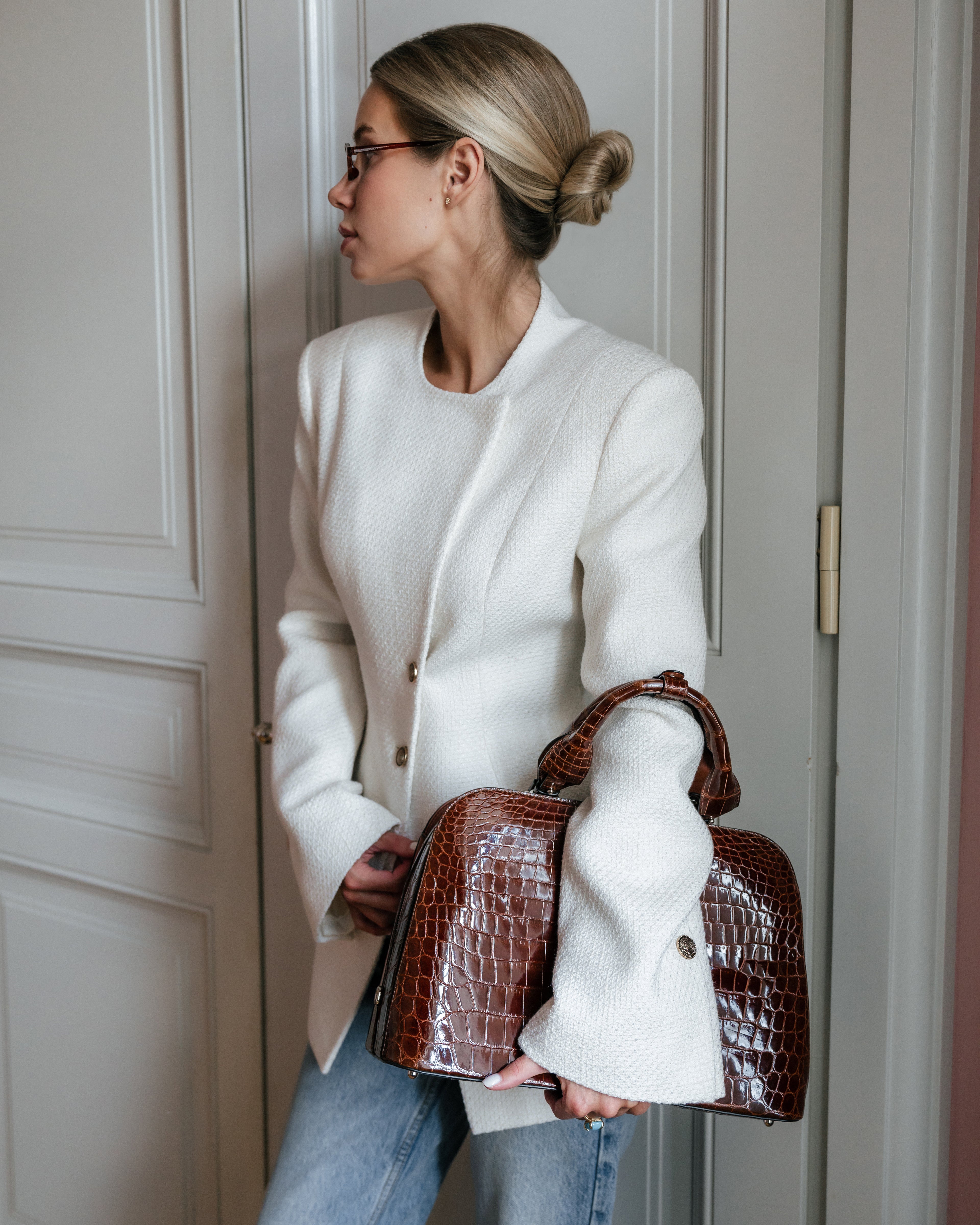 Lexington — Cognac Nile Crocodile Leather Business Bag