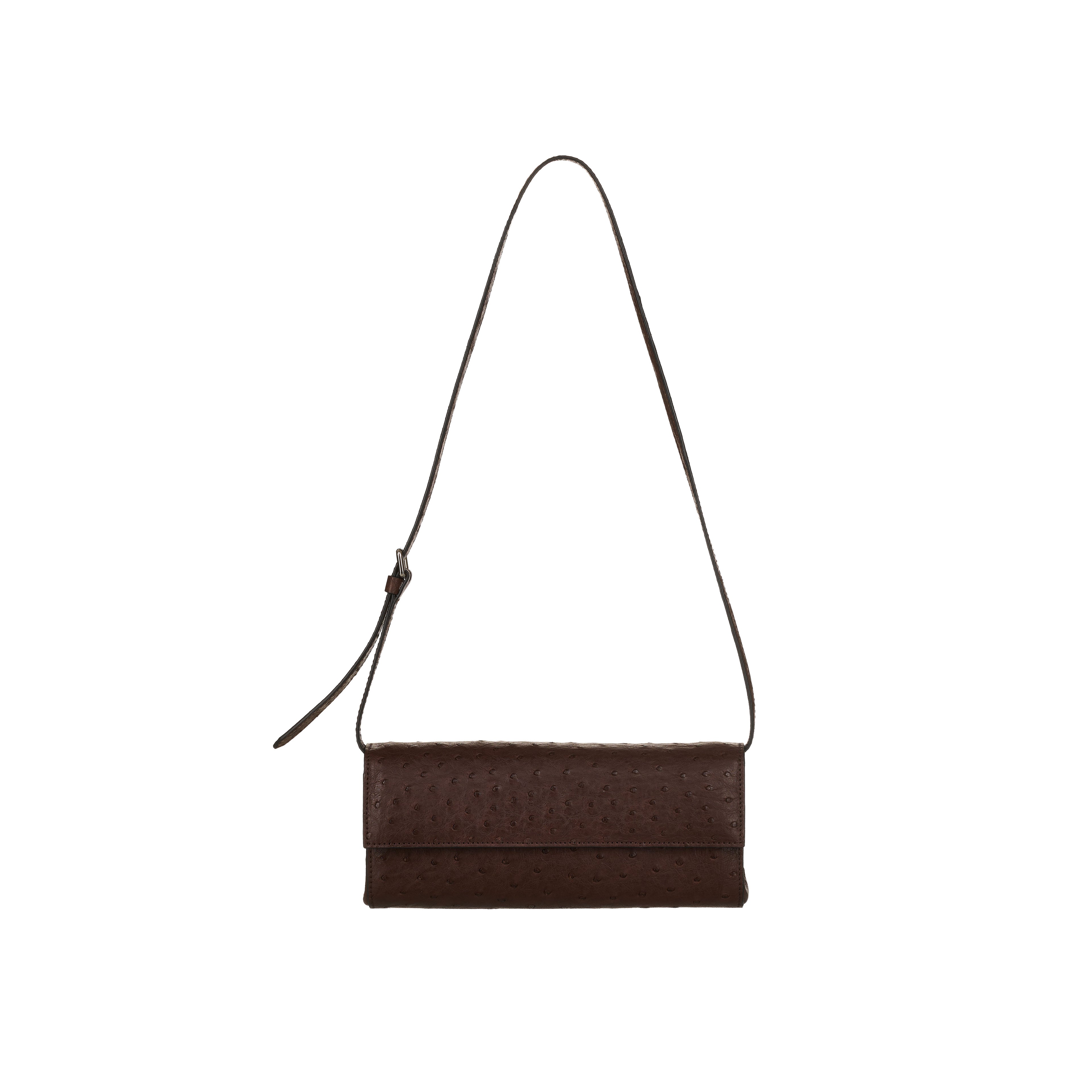 Anna - Dark Brown African Ostrich Quill handbag