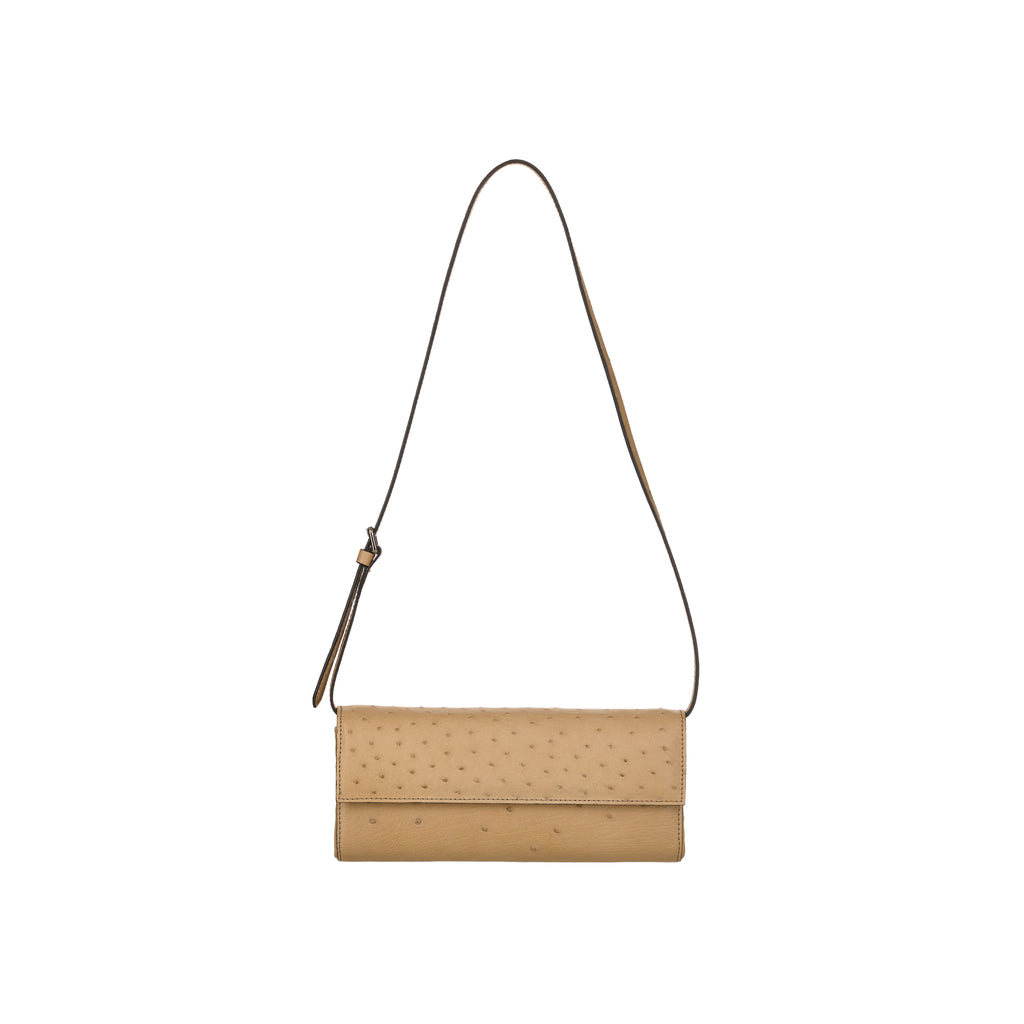Anna - Beige African Ostrich Quill handbag