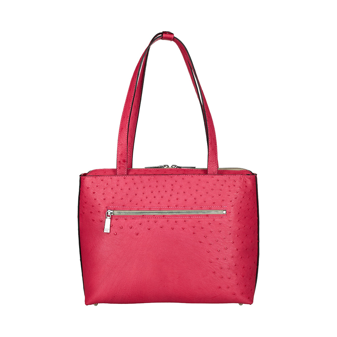 Lilibet — Pink African Ostrich Leather Tote Bag