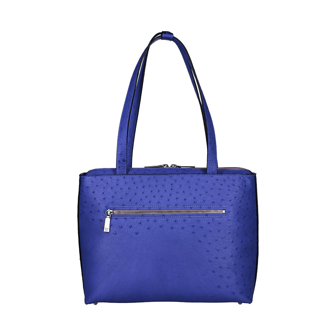 Lilibet — Blue African Ostrich Leather Tote Bag