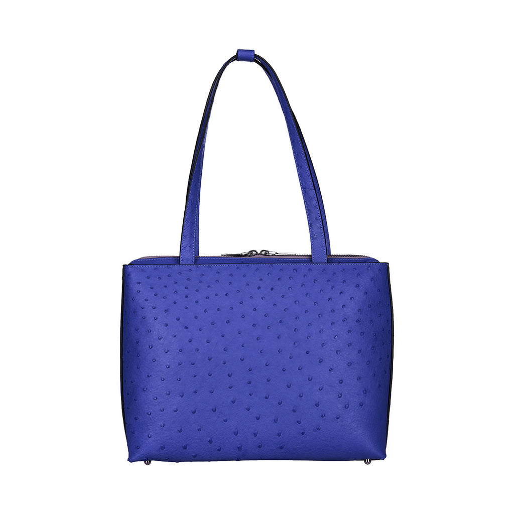 Lilibet — Blue African Ostrich Leather Tote Bag